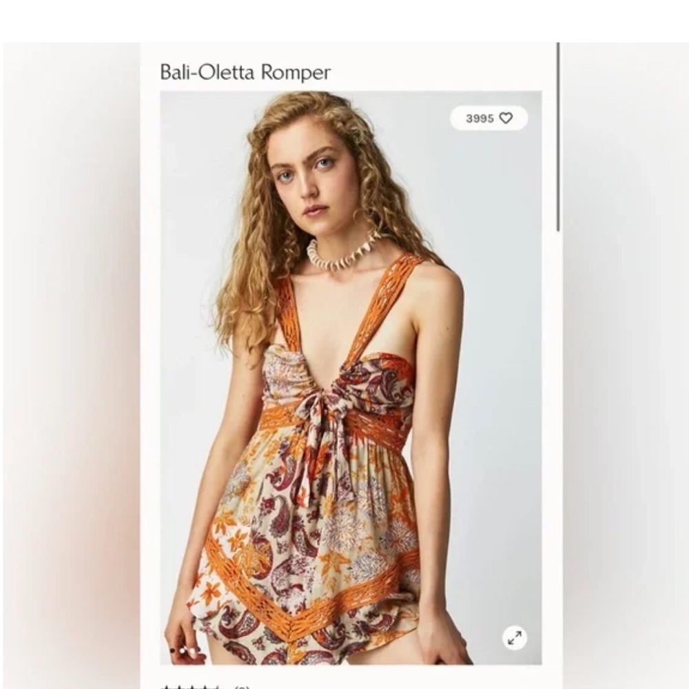 Free People Bali-Oletta Romper Size M